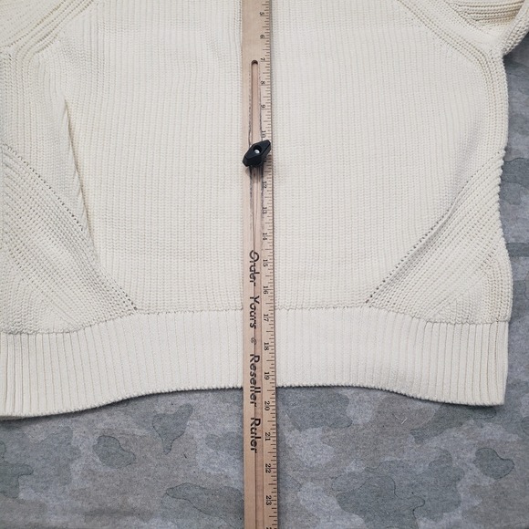 Faherty Sweater Womens Large Beige Pullover Ribbed Long Sleeve - Picture 8 of 9